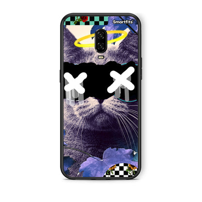 OnePlus 6T Cat Collage θήκη από τη Smartfits με σχέδιο στο πίσω μέρος και μαύρο περίβλημα | Smartphone case with colorful back and black bezels by Smartfits