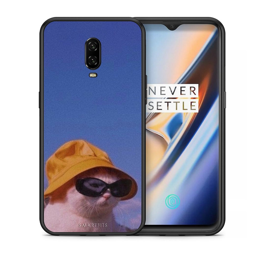 Θήκη OnePlus 6T Cat Diva από τη Smartfits με σχέδιο στο πίσω μέρος και μαύρο περίβλημα | OnePlus 6T Cat Diva case with colorful back and black bezels