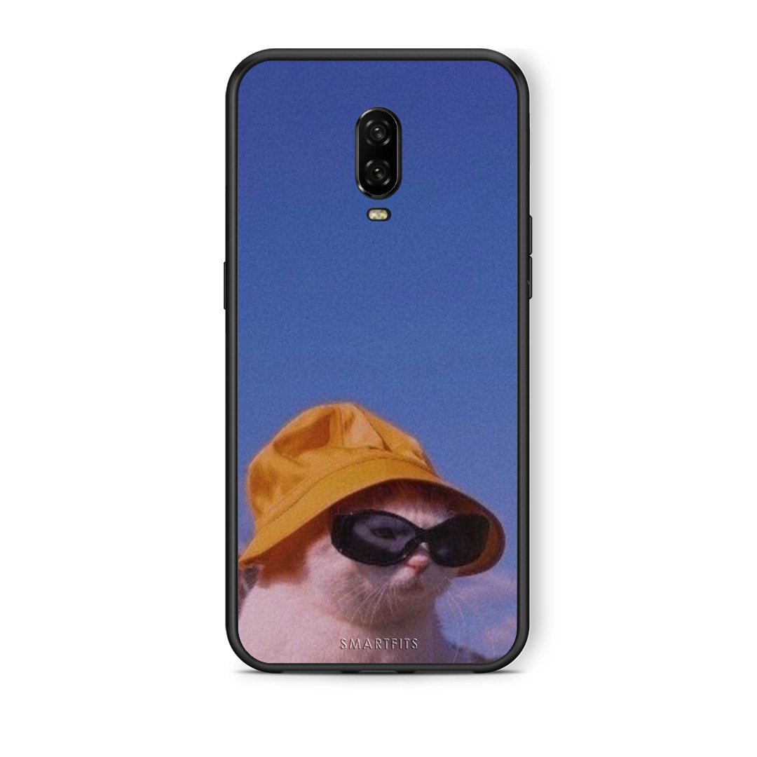 OnePlus 6T Cat Diva θήκη από τη Smartfits με σχέδιο στο πίσω μέρος και μαύρο περίβλημα | Smartphone case with colorful back and black bezels by Smartfits