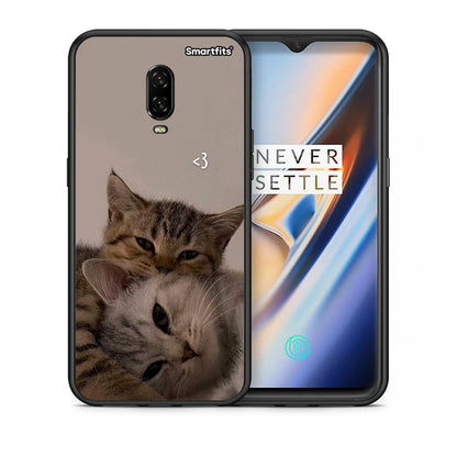 Θήκη OnePlus 6 Cats In Love από τη Smartfits με σχέδιο στο πίσω μέρος και μαύρο περίβλημα | OnePlus 6 Cats In Love case with colorful back and black bezels
