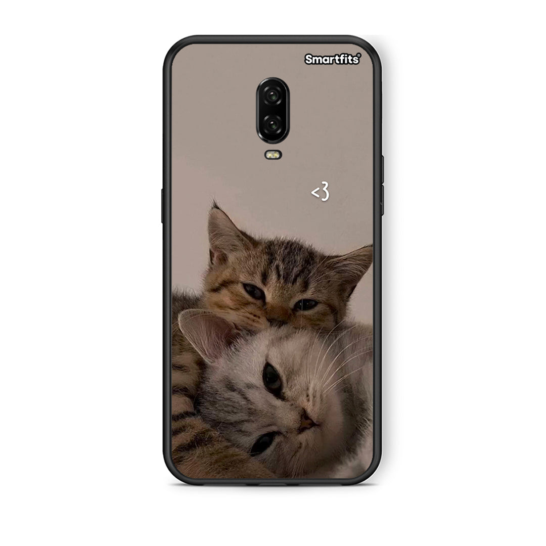 OnePlus 6T Cats In Love Θήκη από τη Smartfits με σχέδιο στο πίσω μέρος και μαύρο περίβλημα | Smartphone case with colorful back and black bezels by Smartfits