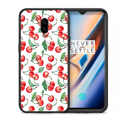 Θήκη OnePlus 6T Cherry Summer από τη Smartfits με σχέδιο στο πίσω μέρος και μαύρο περίβλημα | OnePlus 6T Cherry Summer case with colorful back and black bezels