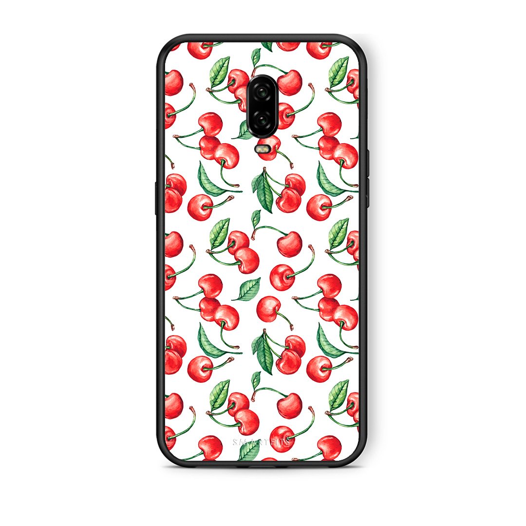 OnePlus 6T Cherry Summer θήκη από τη Smartfits με σχέδιο στο πίσω μέρος και μαύρο περίβλημα | Smartphone case with colorful back and black bezels by Smartfits