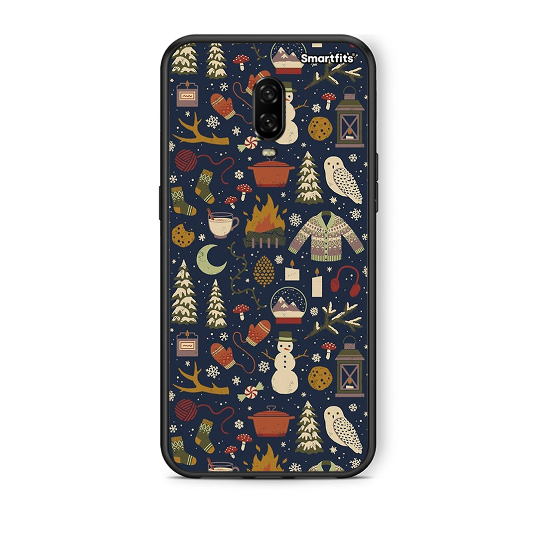 OnePlus 6 Christmas Elements θήκη από τη Smartfits με σχέδιο στο πίσω μέρος και μαύρο περίβλημα | Smartphone case with colorful back and black bezels by Smartfits