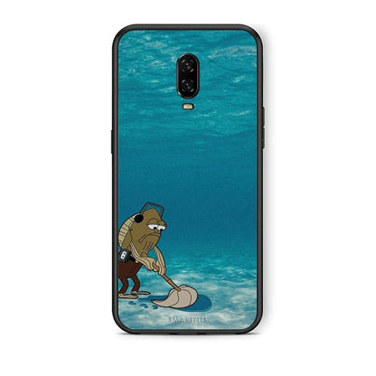 OnePlus 6T Clean The Ocean Θήκη από τη Smartfits με σχέδιο στο πίσω μέρος και μαύρο περίβλημα | Smartphone case with colorful back and black bezels by Smartfits