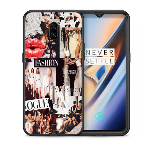 Θήκη Αγίου Βαλεντίνου OnePlus 6T Collage Fashion από τη Smartfits με σχέδιο στο πίσω μέρος και μαύρο περίβλημα | OnePlus 6T Collage Fashion case with colorful back and black bezels