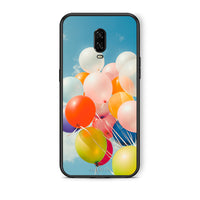 Thumbnail for OnePlus 6T Colorful Balloons θήκη από τη Smartfits με σχέδιο στο πίσω μέρος και μαύρο περίβλημα | Smartphone case with colorful back and black bezels by Smartfits