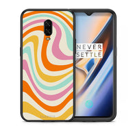 Thumbnail for Θήκη OnePlus 6T Colourful Waves από τη Smartfits με σχέδιο στο πίσω μέρος και μαύρο περίβλημα | OnePlus 6T Colourful Waves case with colorful back and black bezels