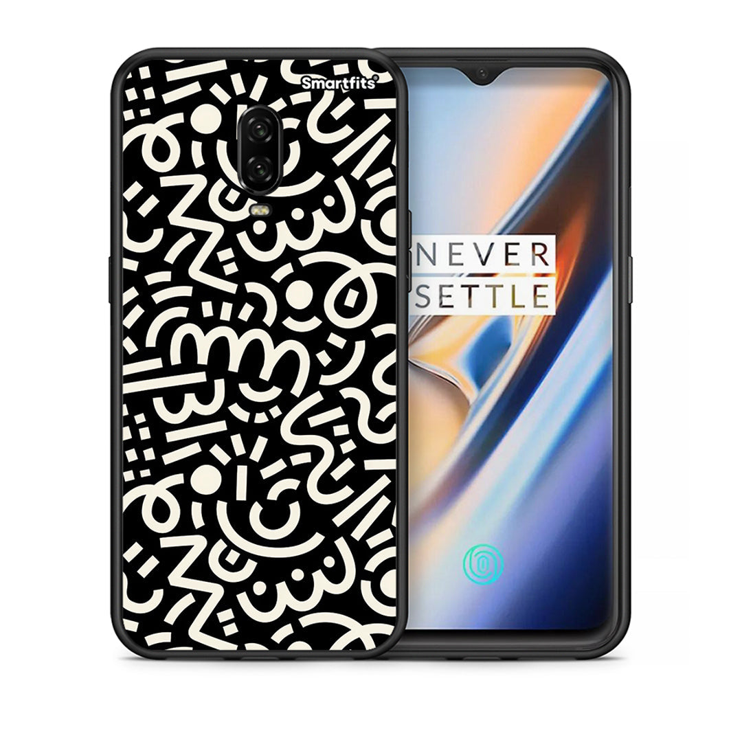 Θήκη OnePlus 6T Doodle Art από τη Smartfits με σχέδιο στο πίσω μέρος και μαύρο περίβλημα | OnePlus 6T Doodle Art case with colorful back and black bezels