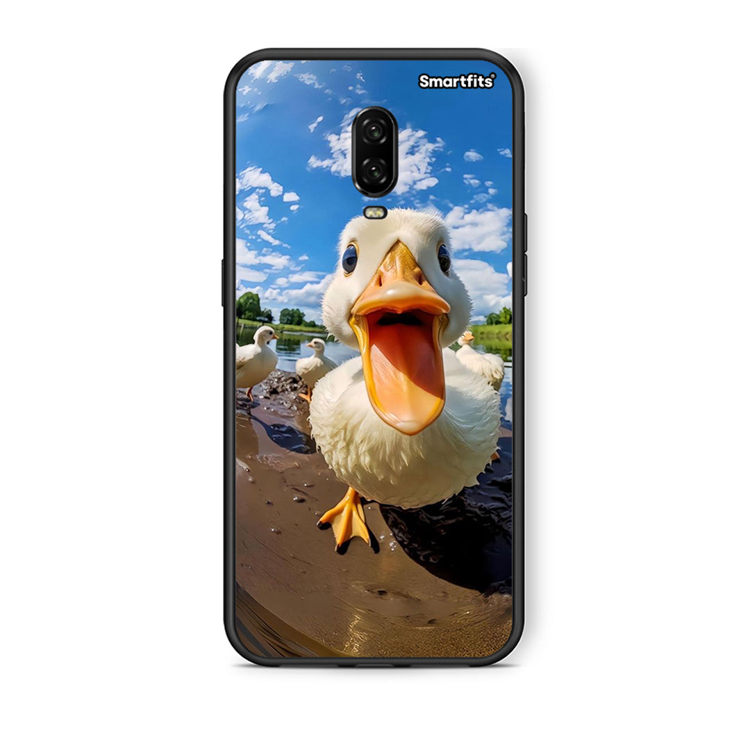 OnePlus 6T Duck Face θήκη από τη Smartfits με σχέδιο στο πίσω μέρος και μαύρο περίβλημα | Smartphone case with colorful back and black bezels by Smartfits