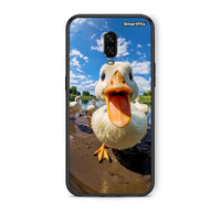 Thumbnail for OnePlus 6T Duck Face θήκη από τη Smartfits με σχέδιο στο πίσω μέρος και μαύρο περίβλημα | Smartphone case with colorful back and black bezels by Smartfits