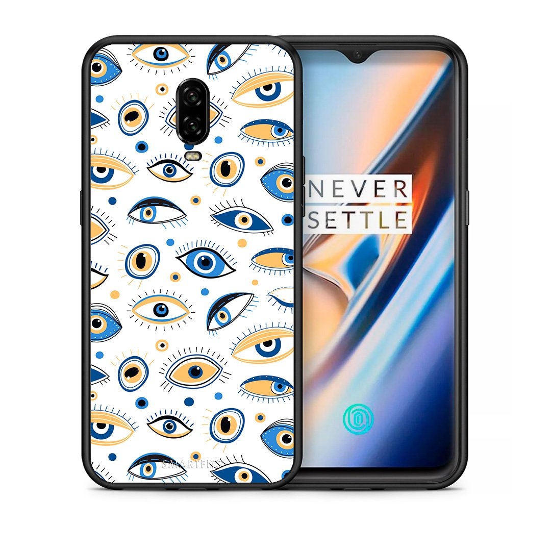 Θήκη OnePlus 6T Ftou Ftou από τη Smartfits με σχέδιο στο πίσω μέρος και μαύρο περίβλημα | OnePlus 6T Ftou Ftou case with colorful back and black bezels