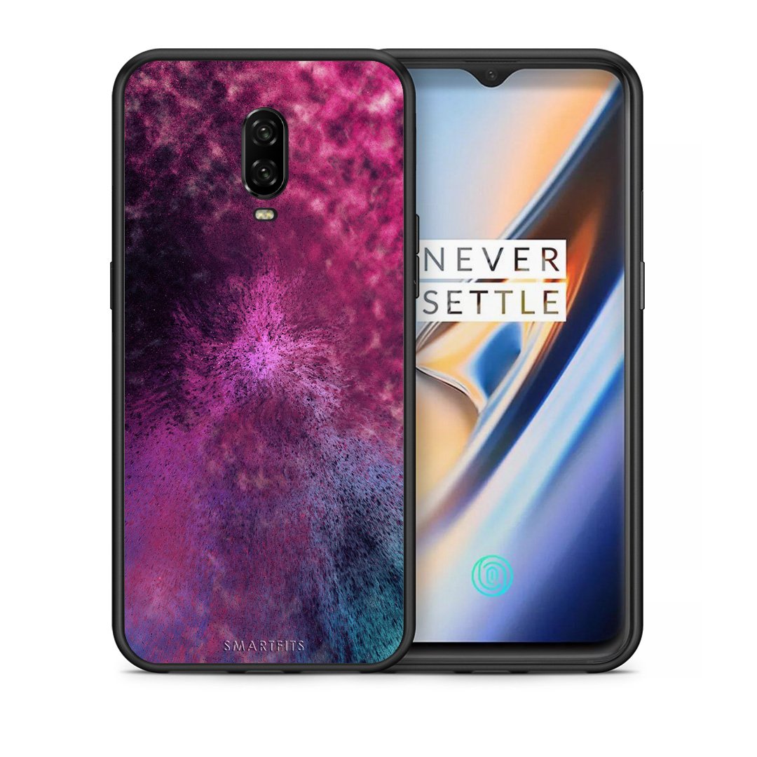 Θήκη OnePlus 6T Aurora Galaxy από τη Smartfits με σχέδιο στο πίσω μέρος και μαύρο περίβλημα | OnePlus 6T Aurora Galaxy case with colorful back and black bezels