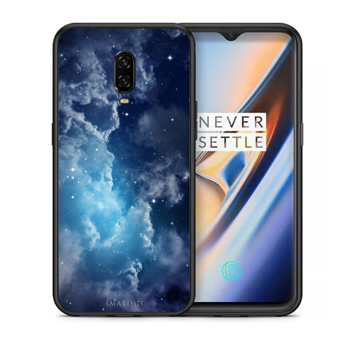 Θήκη OnePlus 6T Blue Sky Galaxy από τη Smartfits με σχέδιο στο πίσω μέρος και μαύρο περίβλημα | OnePlus 6T Blue Sky Galaxy case with colorful back and black bezels