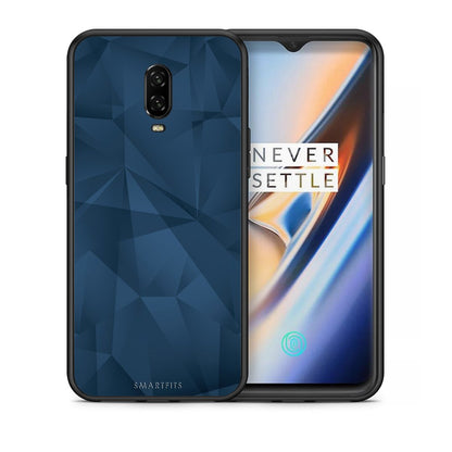 Θήκη OnePlus 6T Blue Abstract Geometric από τη Smartfits με σχέδιο στο πίσω μέρος και μαύρο περίβλημα | OnePlus 6T Blue Abstract Geometric case with colorful back and black bezels