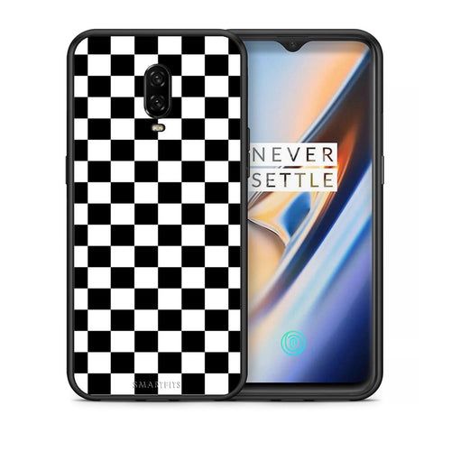 Θήκη OnePlus 6T Squares Geometric από τη Smartfits με σχέδιο στο πίσω μέρος και μαύρο περίβλημα | OnePlus 6T Squares Geometric case with colorful back and black bezels