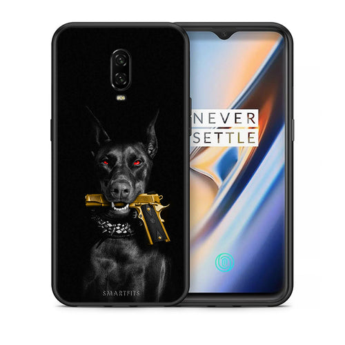 Θήκη Αγίου Βαλεντίνου OnePlus 6T Golden Gun από τη Smartfits με σχέδιο στο πίσω μέρος και μαύρο περίβλημα | OnePlus 6T Golden Gun case with colorful back and black bezels