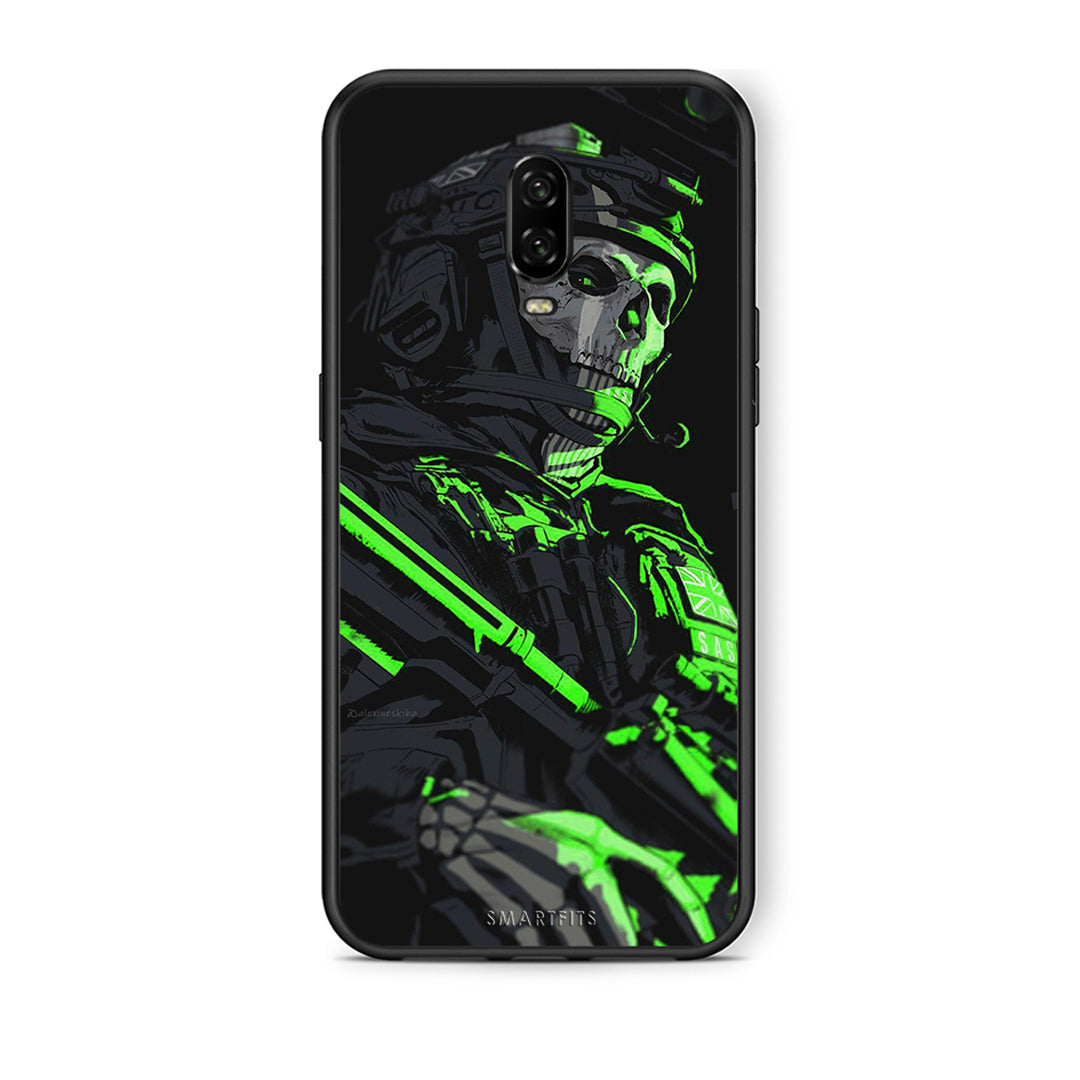 OnePlus 6T Green Soldier Θήκη Αγίου Βαλεντίνου από τη Smartfits με σχέδιο στο πίσω μέρος και μαύρο περίβλημα | Smartphone case with colorful back and black bezels by Smartfits