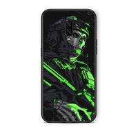 Thumbnail for OnePlus 6T Green Soldier Θήκη Αγίου Βαλεντίνου από τη Smartfits με σχέδιο στο πίσω μέρος και μαύρο περίβλημα | Smartphone case with colorful back and black bezels by Smartfits