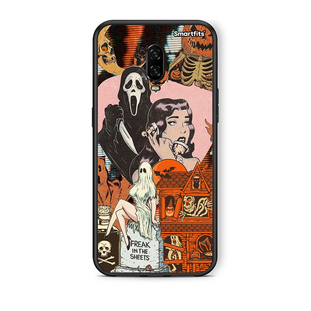 OnePlus 6 Halloween Collage θήκη από τη Smartfits με σχέδιο στο πίσω μέρος και μαύρο περίβλημα | Smartphone case with colorful back and black bezels by Smartfits