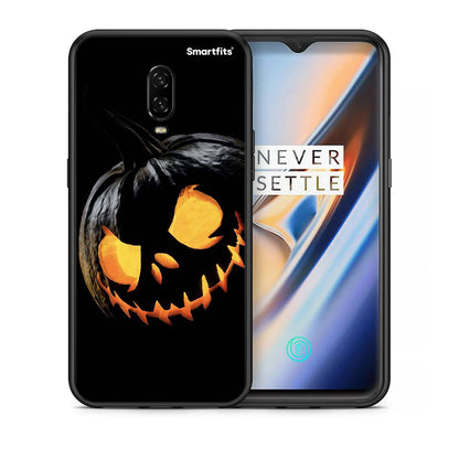 Θήκη OnePlus 6T Halloween Scary Pumpkin από τη Smartfits με σχέδιο στο πίσω μέρος και μαύρο περίβλημα | OnePlus 6T Halloween Scary Pumpkin case with colorful back and black bezels