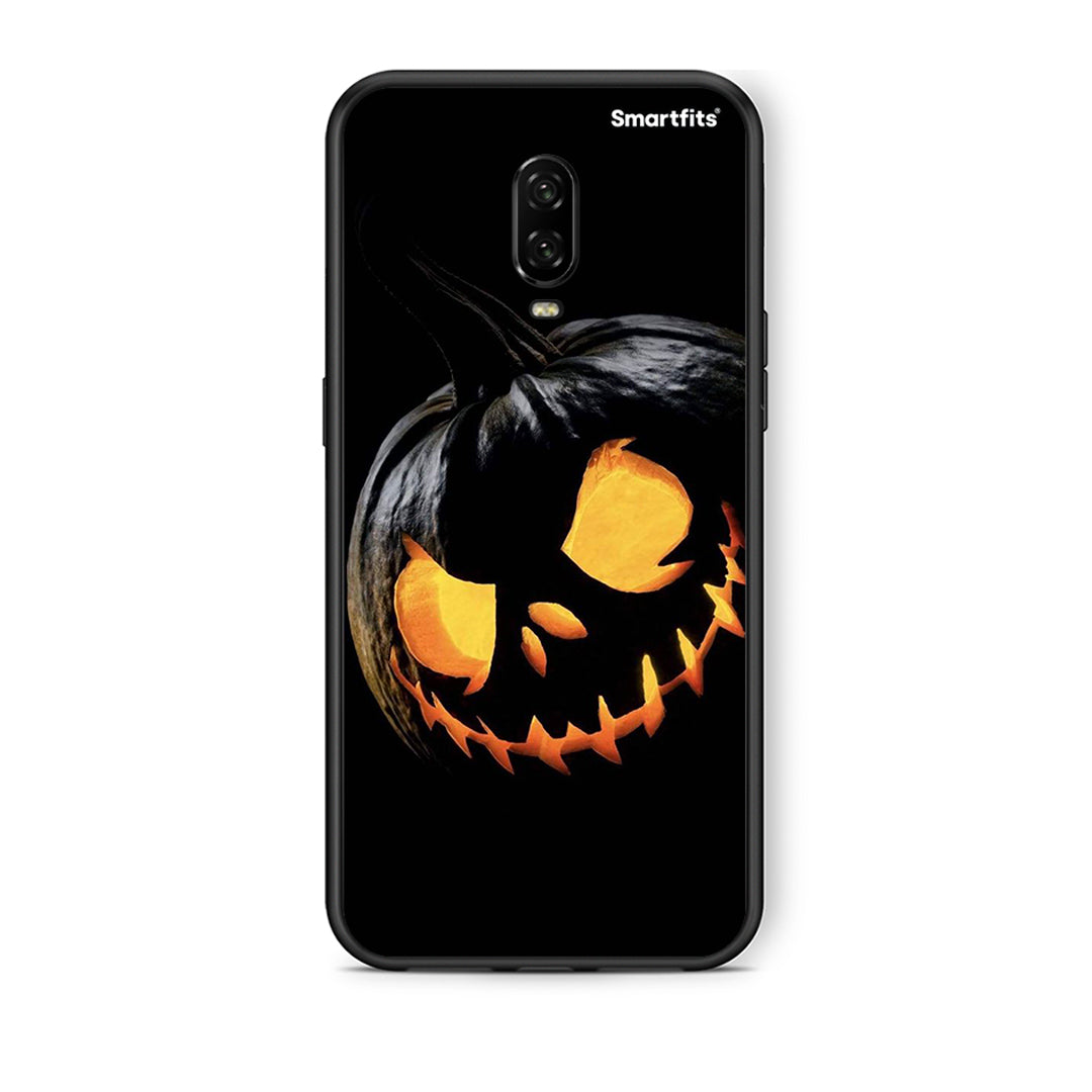 OnePlus 6T Halloween Scary Pumpkin Θήκη από τη Smartfits με σχέδιο στο πίσω μέρος και μαύρο περίβλημα | Smartphone case with colorful back and black bezels by Smartfits