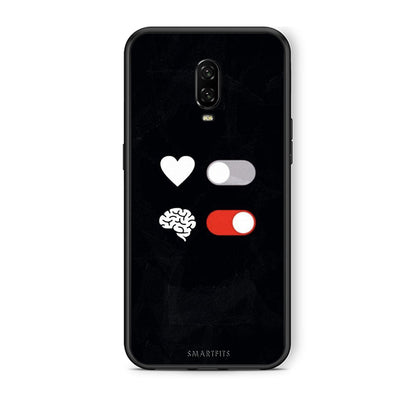 OnePlus 6T Heart Vs Brain Θήκη Αγίου Βαλεντίνου από τη Smartfits με σχέδιο στο πίσω μέρος και μαύρο περίβλημα | Smartphone case with colorful back and black bezels by Smartfits