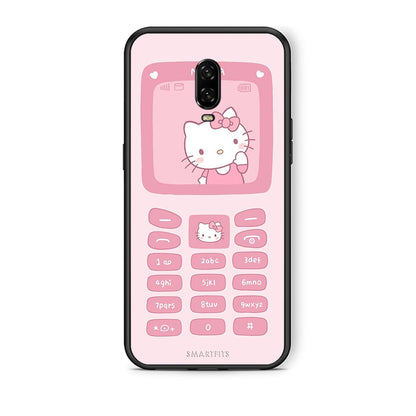 OnePlus 6T Hello Kitten Θήκη Αγίου Βαλεντίνου από τη Smartfits με σχέδιο στο πίσω μέρος και μαύρο περίβλημα | Smartphone case with colorful back and black bezels by Smartfits
