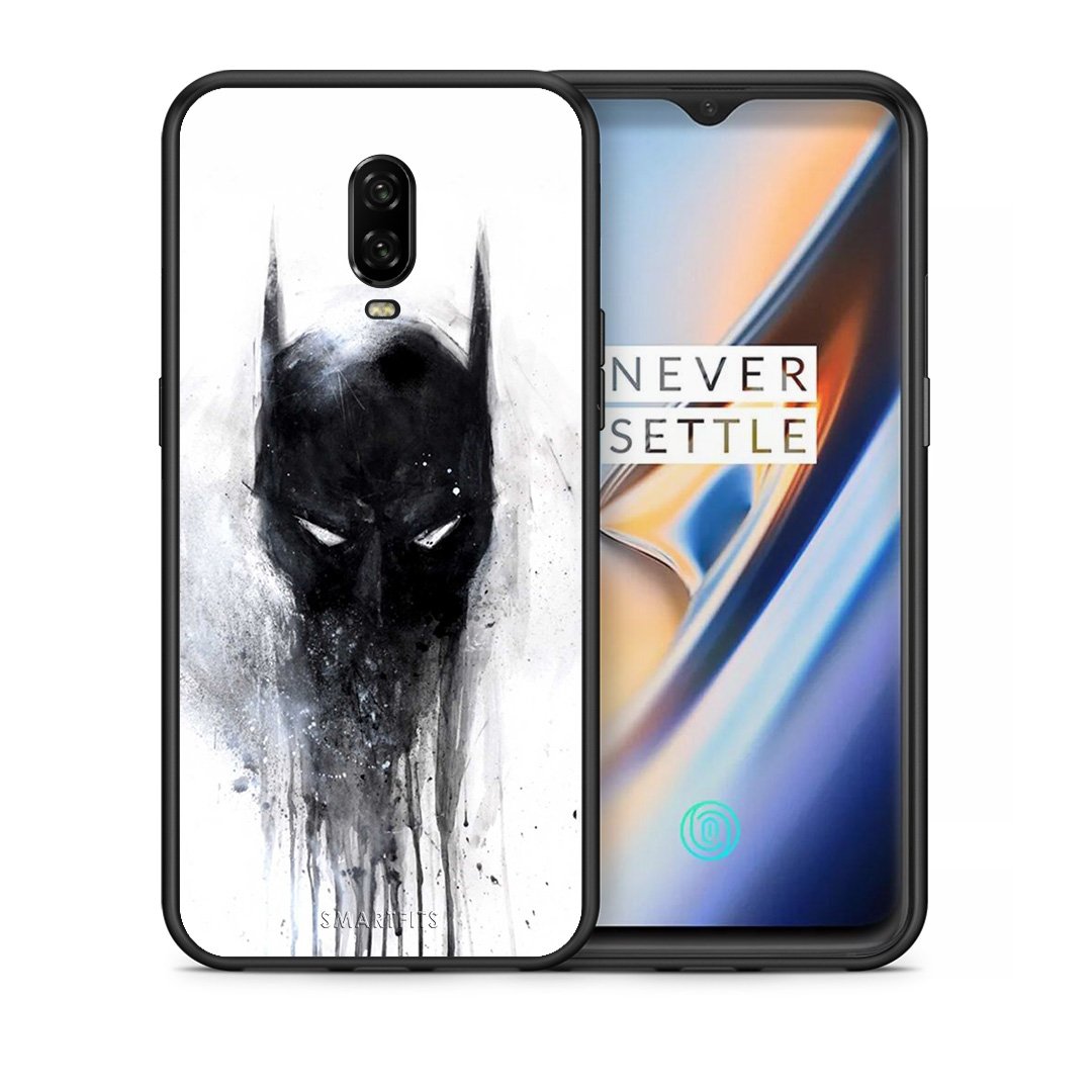 Θήκη OnePlus 6T Paint Bat Hero από τη Smartfits με σχέδιο στο πίσω μέρος και μαύρο περίβλημα | OnePlus 6T Paint Bat Hero case with colorful back and black bezels