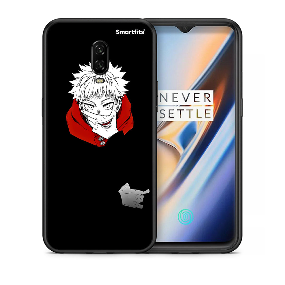 Θήκη OnePlus 6T Itadori Anime από τη Smartfits με σχέδιο στο πίσω μέρος και μαύρο περίβλημα | OnePlus 6T Itadori Anime case with colorful back and black bezels