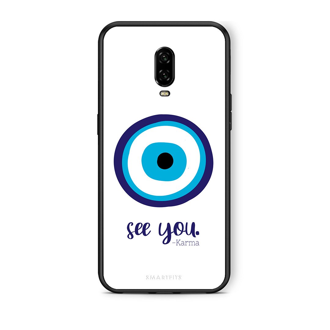 OnePlus 6T Karma Says θήκη από τη Smartfits με σχέδιο στο πίσω μέρος και μαύρο περίβλημα | Smartphone case with colorful back and black bezels by Smartfits