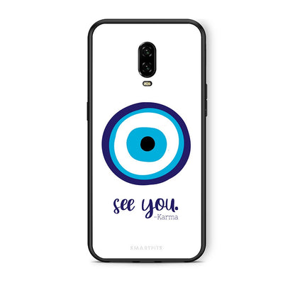 OnePlus 6T Karma Says θήκη από τη Smartfits με σχέδιο στο πίσω μέρος και μαύρο περίβλημα | Smartphone case with colorful back and black bezels by Smartfits