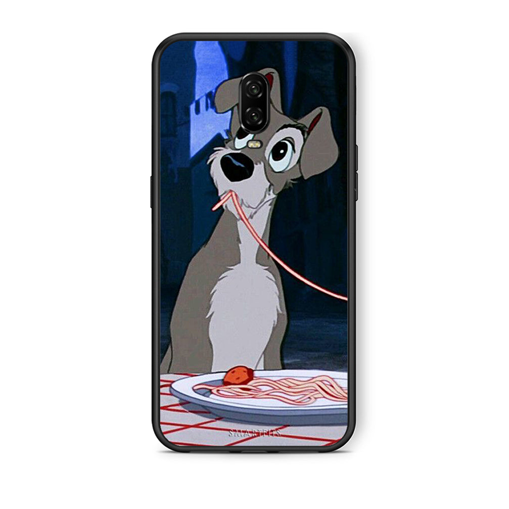 OnePlus 6T Lady And Tramp 1 Θήκη Αγίου Βαλεντίνου από τη Smartfits με σχέδιο στο πίσω μέρος και μαύρο περίβλημα | Smartphone case with colorful back and black bezels by Smartfits