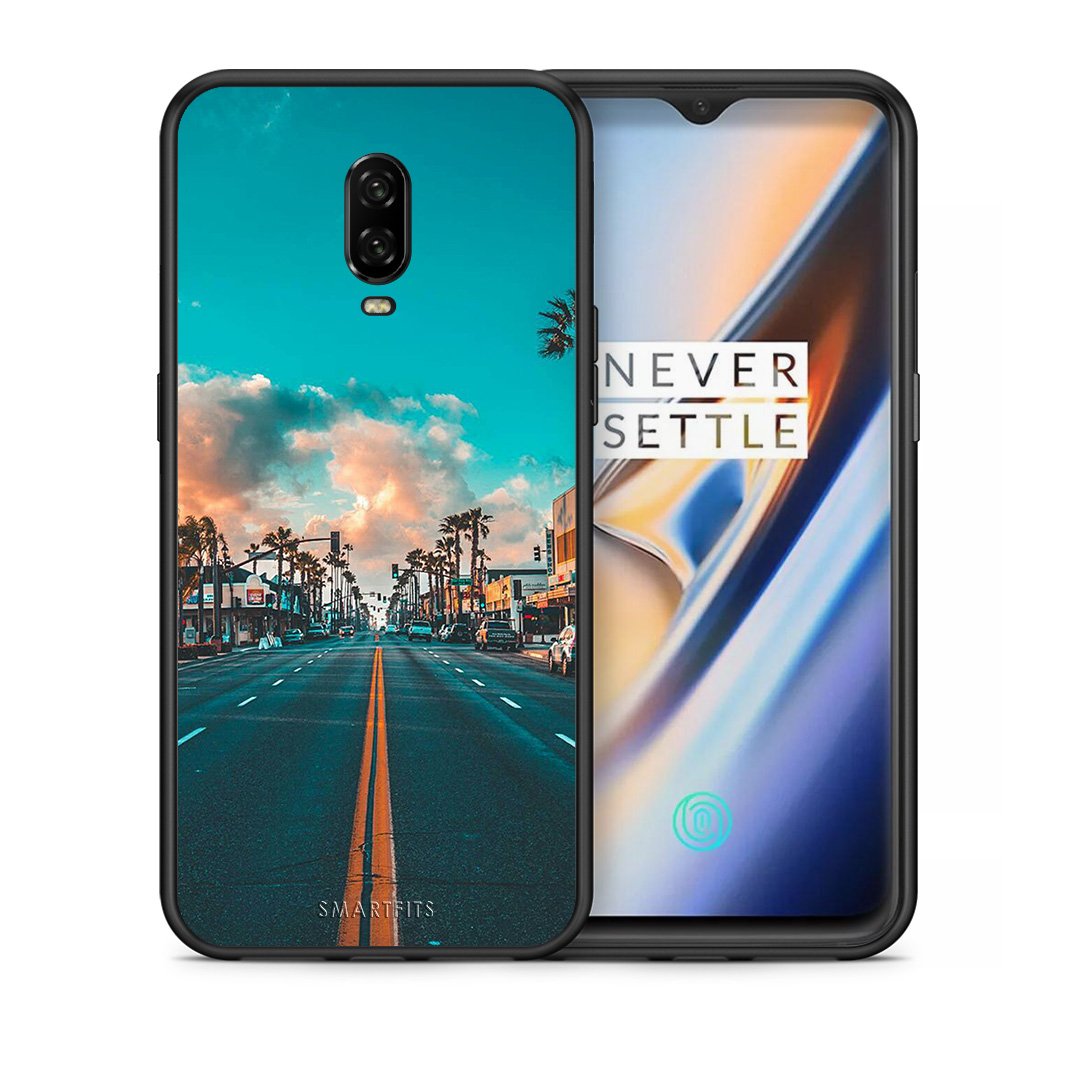 Θήκη OnePlus 6T City Landscape από τη Smartfits με σχέδιο στο πίσω μέρος και μαύρο περίβλημα | OnePlus 6T City Landscape case with colorful back and black bezels