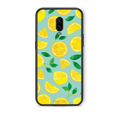 OnePlus 6T Lemons θήκη από τη Smartfits με σχέδιο στο πίσω μέρος και μαύρο περίβλημα | Smartphone case with colorful back and black bezels by Smartfits
