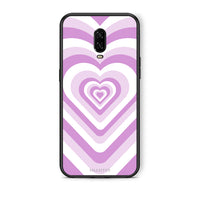 Thumbnail for OnePlus 6T Lilac Hearts θήκη από τη Smartfits με σχέδιο στο πίσω μέρος και μαύρο περίβλημα | Smartphone case with colorful back and black bezels by Smartfits