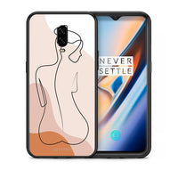 Thumbnail for Θήκη OnePlus 6T LineArt Woman από τη Smartfits με σχέδιο στο πίσω μέρος και μαύρο περίβλημα | OnePlus 6T LineArt Woman case with colorful back and black bezels