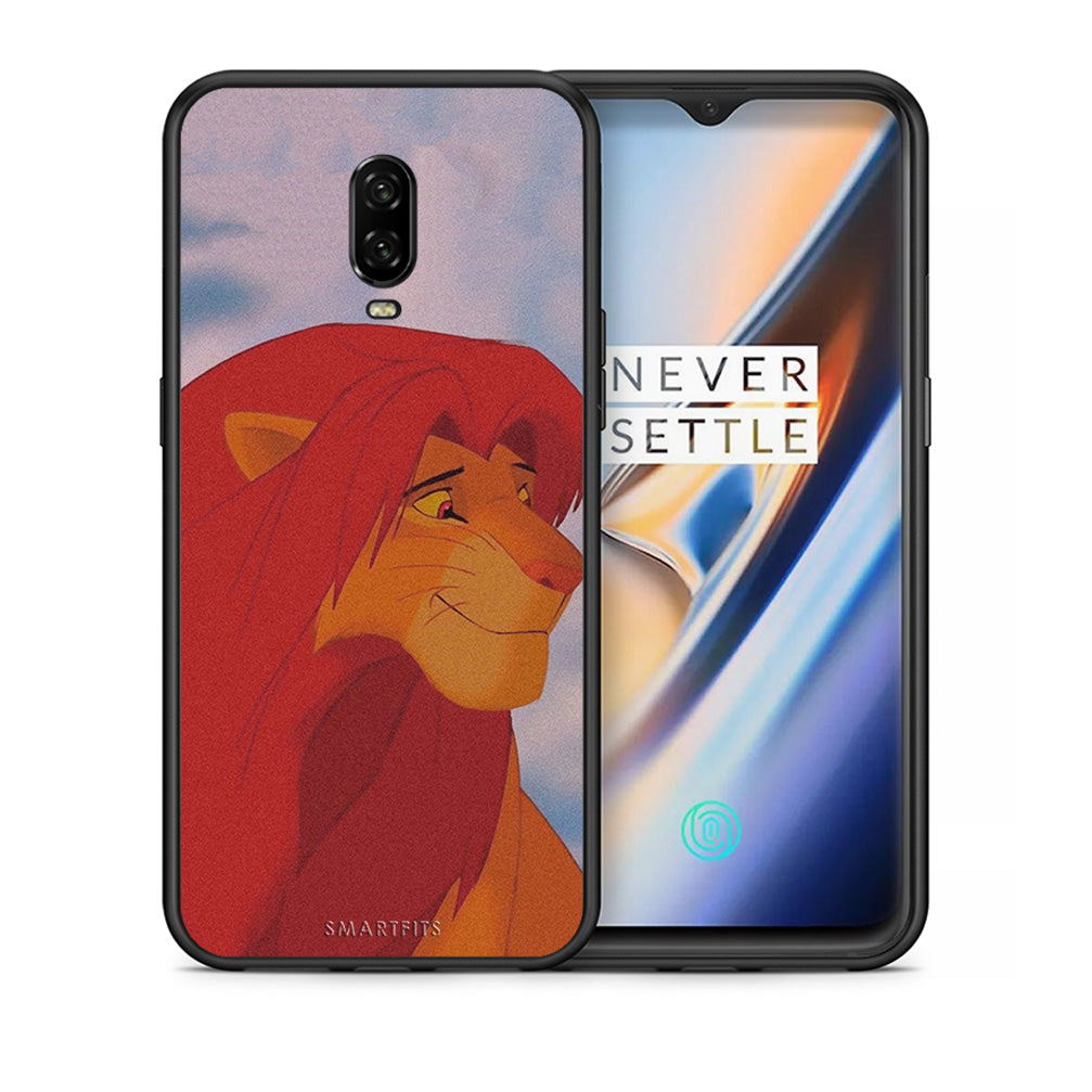 Θήκη Αγίου Βαλεντίνου OnePlus 6T Lion Love 1 από τη Smartfits με σχέδιο στο πίσω μέρος και μαύρο περίβλημα | OnePlus 6T Lion Love 1 case with colorful back and black bezels