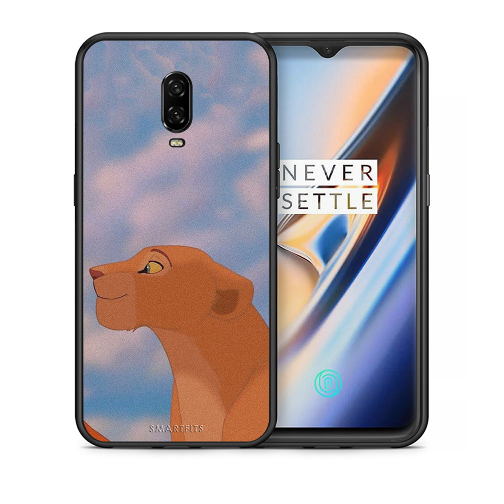 Θήκη Αγίου Βαλεντίνου OnePlus 6T Lion Love 2 από τη Smartfits με σχέδιο στο πίσω μέρος και μαύρο περίβλημα | OnePlus 6T Lion Love 2 case with colorful back and black bezels