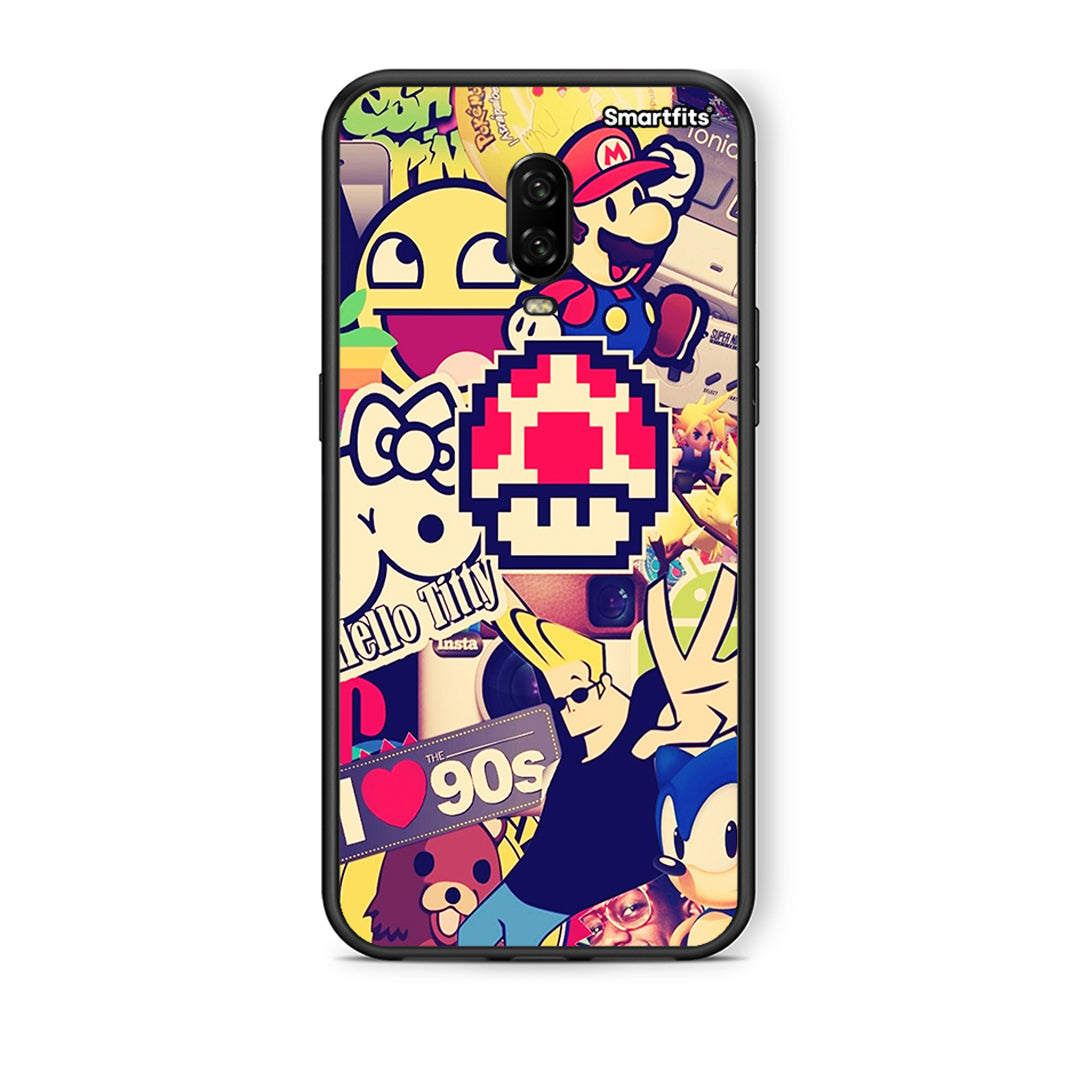 OnePlus 6T Love The 90s θήκη από τη Smartfits με σχέδιο στο πίσω μέρος και μαύρο περίβλημα | Smartphone case with colorful back and black bezels by Smartfits