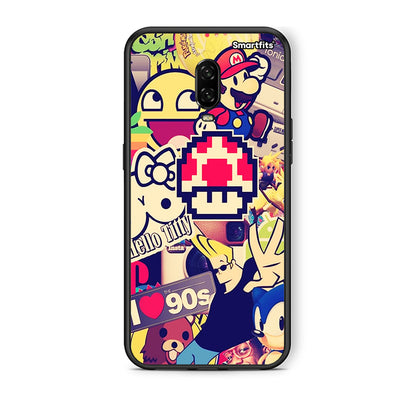 OnePlus 6T Love The 90s θήκη από τη Smartfits με σχέδιο στο πίσω μέρος και μαύρο περίβλημα | Smartphone case with colorful back and black bezels by Smartfits