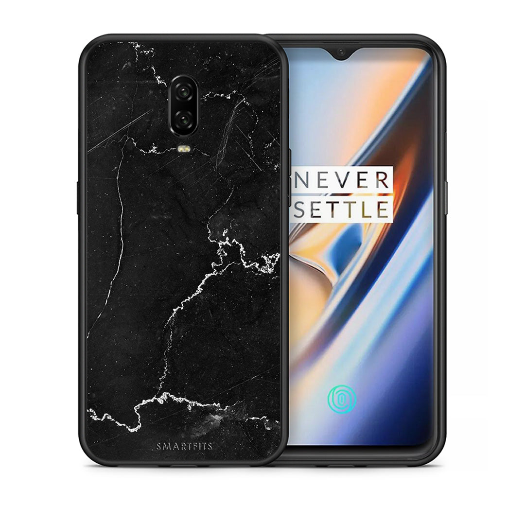 Θήκη OnePlus 6T Marble Black από τη Smartfits με σχέδιο στο πίσω μέρος και μαύρο περίβλημα | OnePlus 6T Marble Black case with colorful back and black bezels