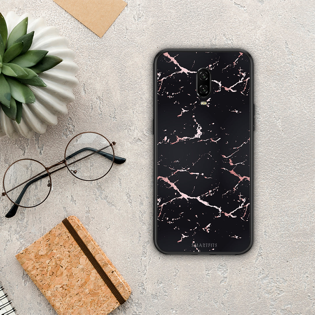 Marble Black Rosegold - OnePlus 6T θήκη