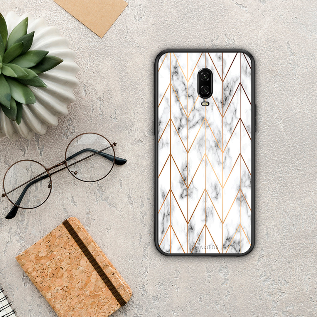 Marble Gold Geometric - OnePlus 6T θήκη