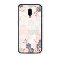 Thumbnail for 4 - OnePlus 6T Hexagon Pink Marble case, cover, bumper