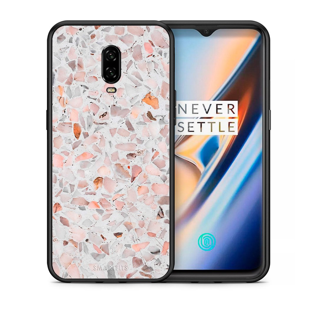 Θήκη OnePlus 6T Marble Terrazzo από τη Smartfits με σχέδιο στο πίσω μέρος και μαύρο περίβλημα | OnePlus 6T Marble Terrazzo case with colorful back and black bezels