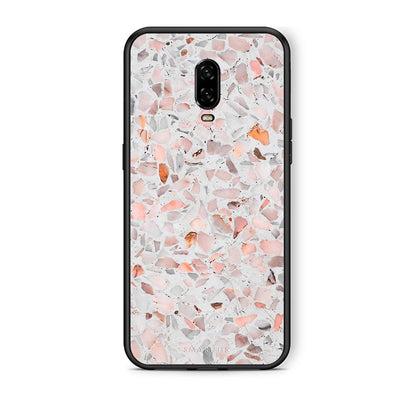 OnePlus 6T Marble Terrazzo θήκη από τη Smartfits με σχέδιο στο πίσω μέρος και μαύρο περίβλημα | Smartphone case with colorful back and black bezels by Smartfits