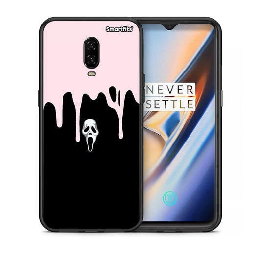 Θήκη OnePlus 6T Melting Halloween Mask από τη Smartfits με σχέδιο στο πίσω μέρος και μαύρο περίβλημα | OnePlus 6T Melting Halloween Mask case with colorful back and black bezels