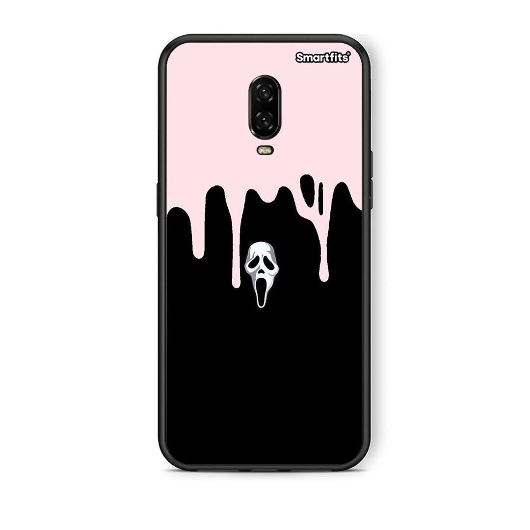 OnePlus 6T Melting Halloween Mask Θήκη από τη Smartfits με σχέδιο στο πίσω μέρος και μαύρο περίβλημα | Smartphone case with colorful back and black bezels by Smartfits