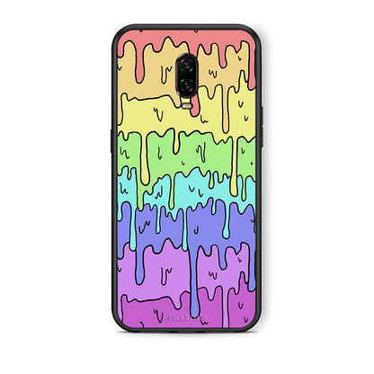 OnePlus 6T Melting Rainbow θήκη από τη Smartfits με σχέδιο στο πίσω μέρος και μαύρο περίβλημα | Smartphone case with colorful back and black bezels by Smartfits